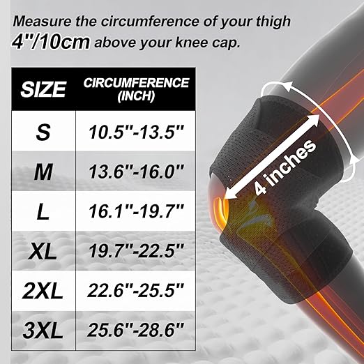 Unisex knee brace compression sleeve suitable for men and women with ankle-to-thigh support