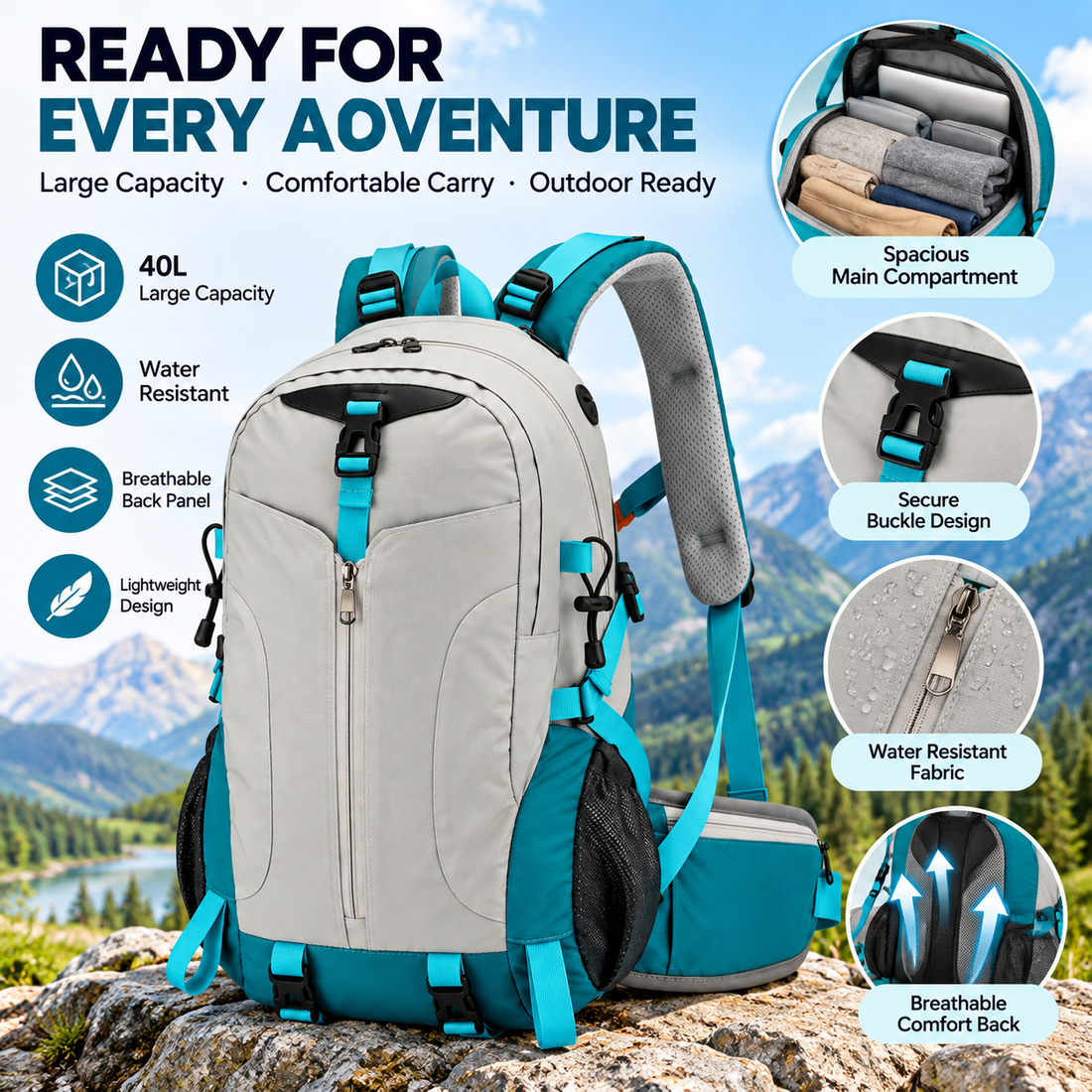 Unisex trekking rucksack designed for men and women during hiking adventures.