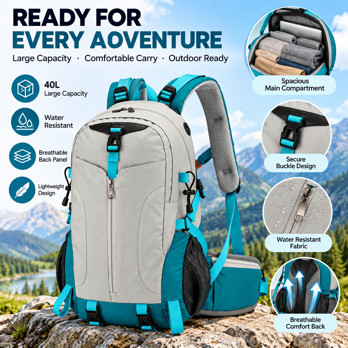 Unisex trekking rucksack designed for men and women during hiking adventures.