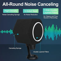 Universal Microphone Isolation Ball with 2-Layered Pop Filter and Noise Cancellation for Crisp Recordings.