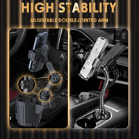 Universal smartphone holder for car cup holder slot