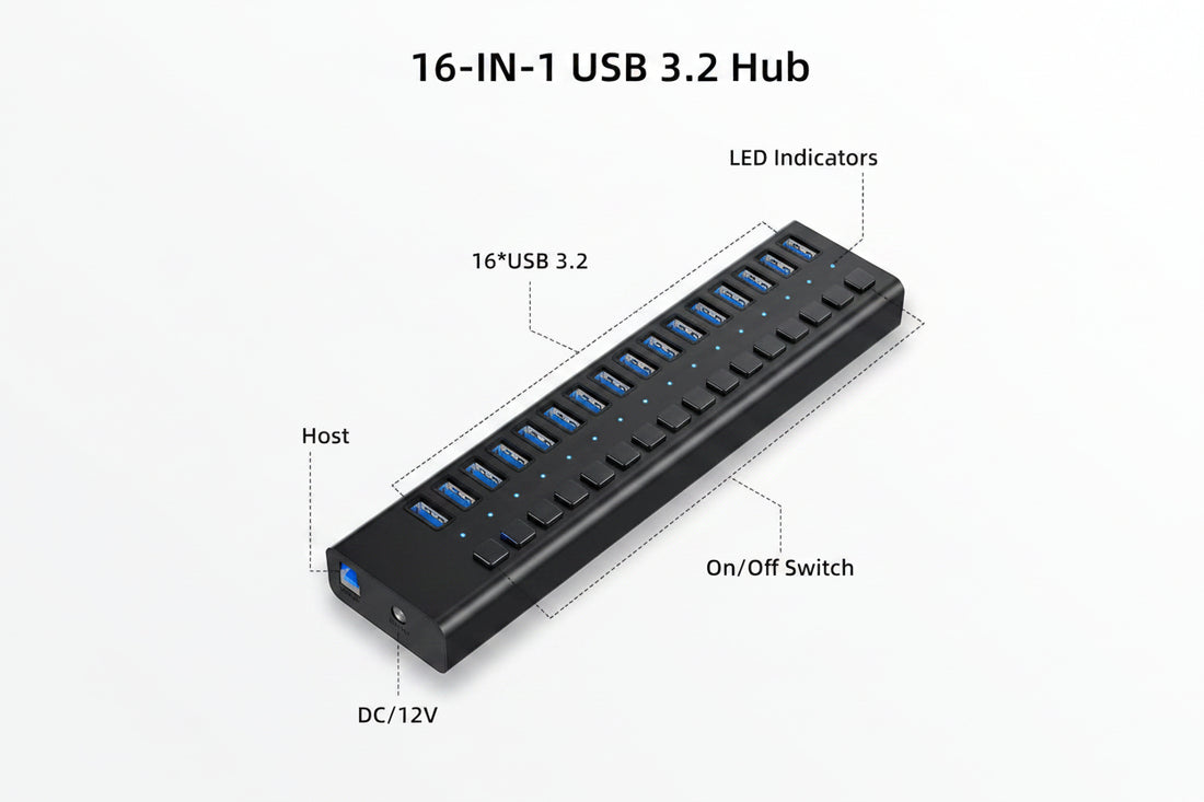 USB 3.2 Gen 2 hub with high-speed data transfer