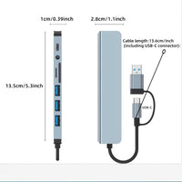 USB 3.0 Type-C hub with SD and TF card reader slots