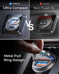 Portable and fast USB-C car charger for iPhone and Android devices