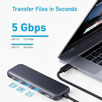 USB C Hub 5 in 1 HDMI USB Ports Front View