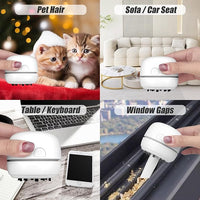 USB Rechargeable Mini Vacuum Cleaner for Car Interiors and Desktops, White.