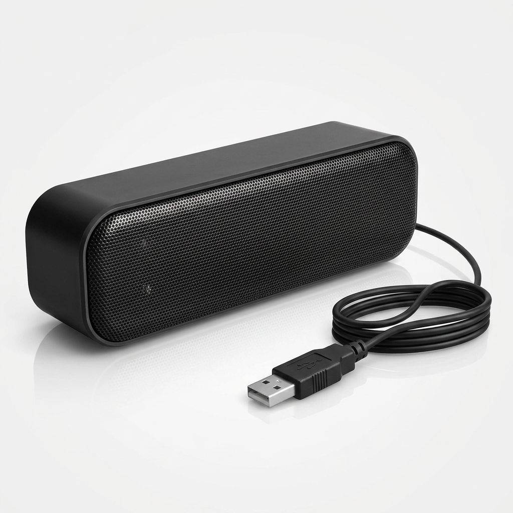 USB Computer Speaker Mini Soundbar Front View Stereo Sound