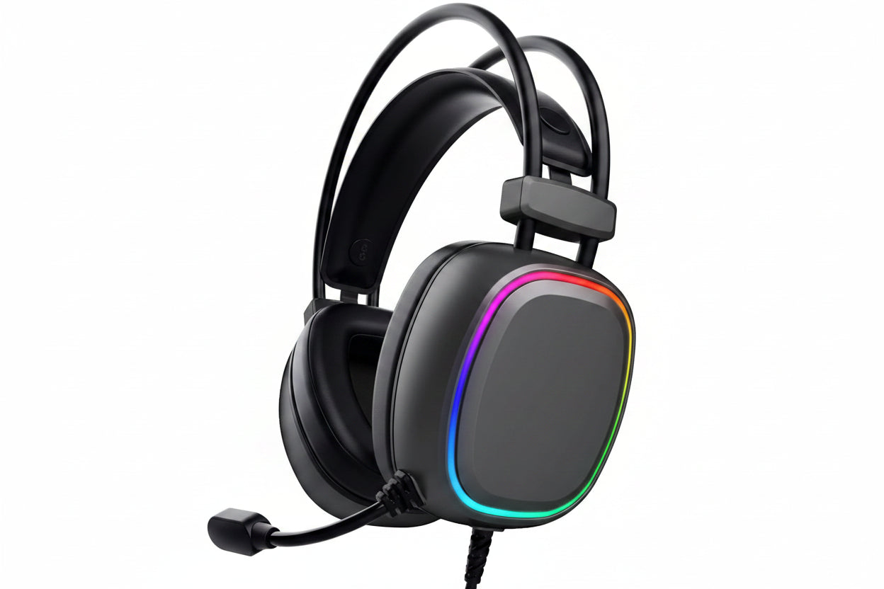 USB gaming headset with virtual surround sound