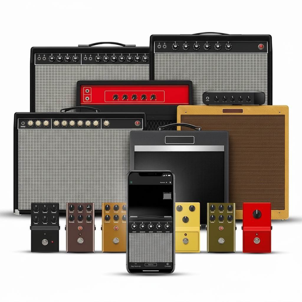 Guitar connected to USB audio interface for recording setup