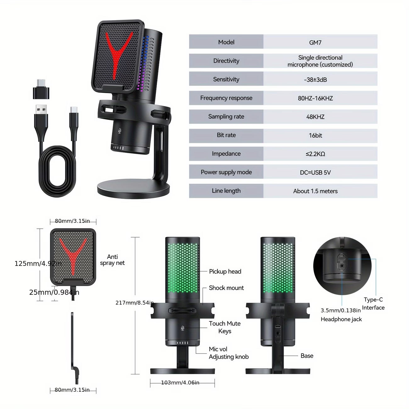 condenser microphone angled view