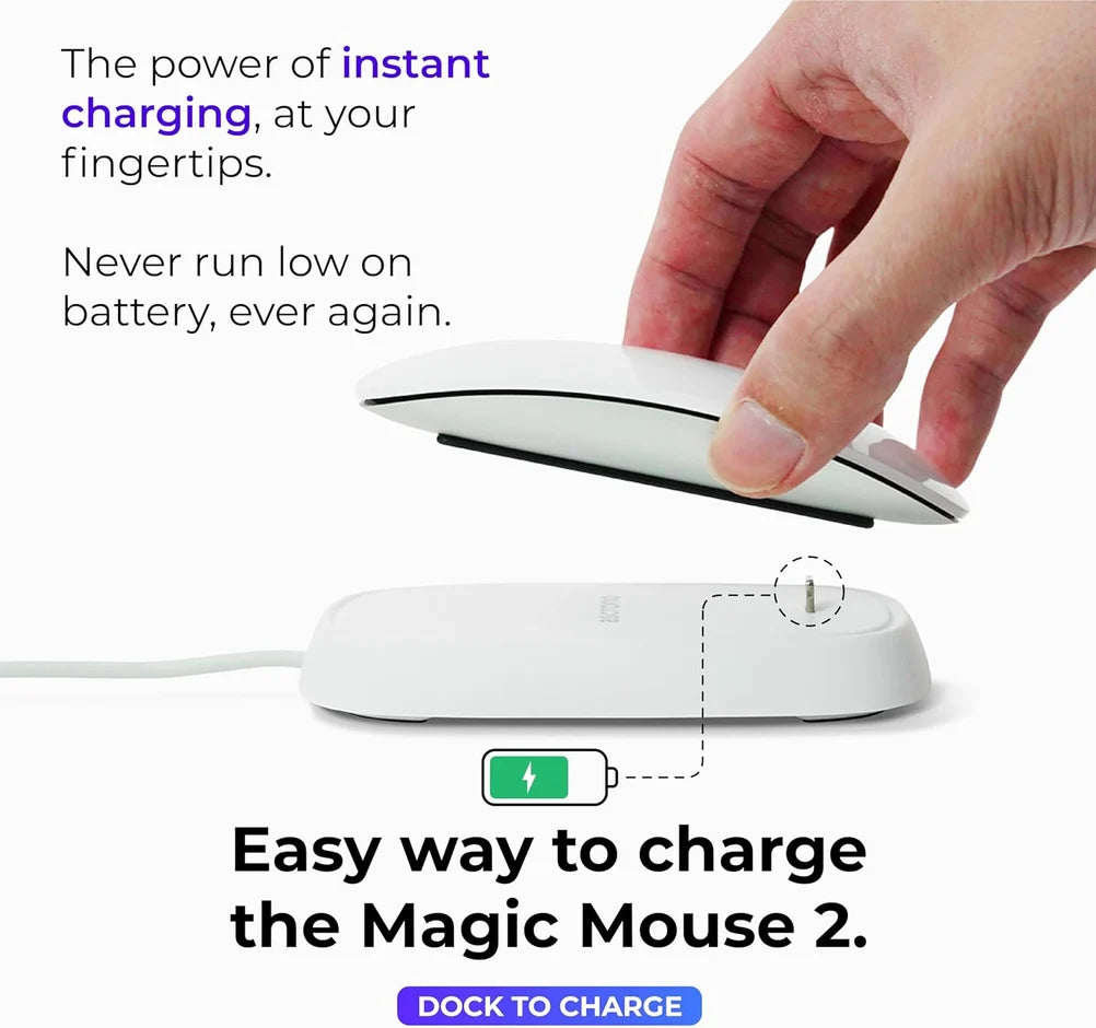 Mouse charging dock with USB-A cable