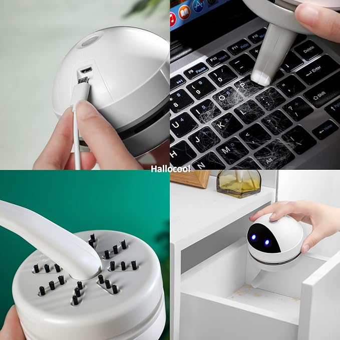 USB-powered Mini Vacuum for Desk and Keyboard Cleaning, Cute and Compact Design