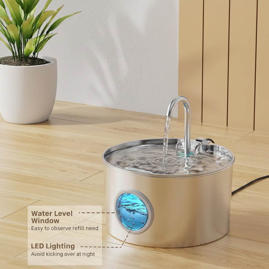 USB-powered pet water dispenser with electric flow design