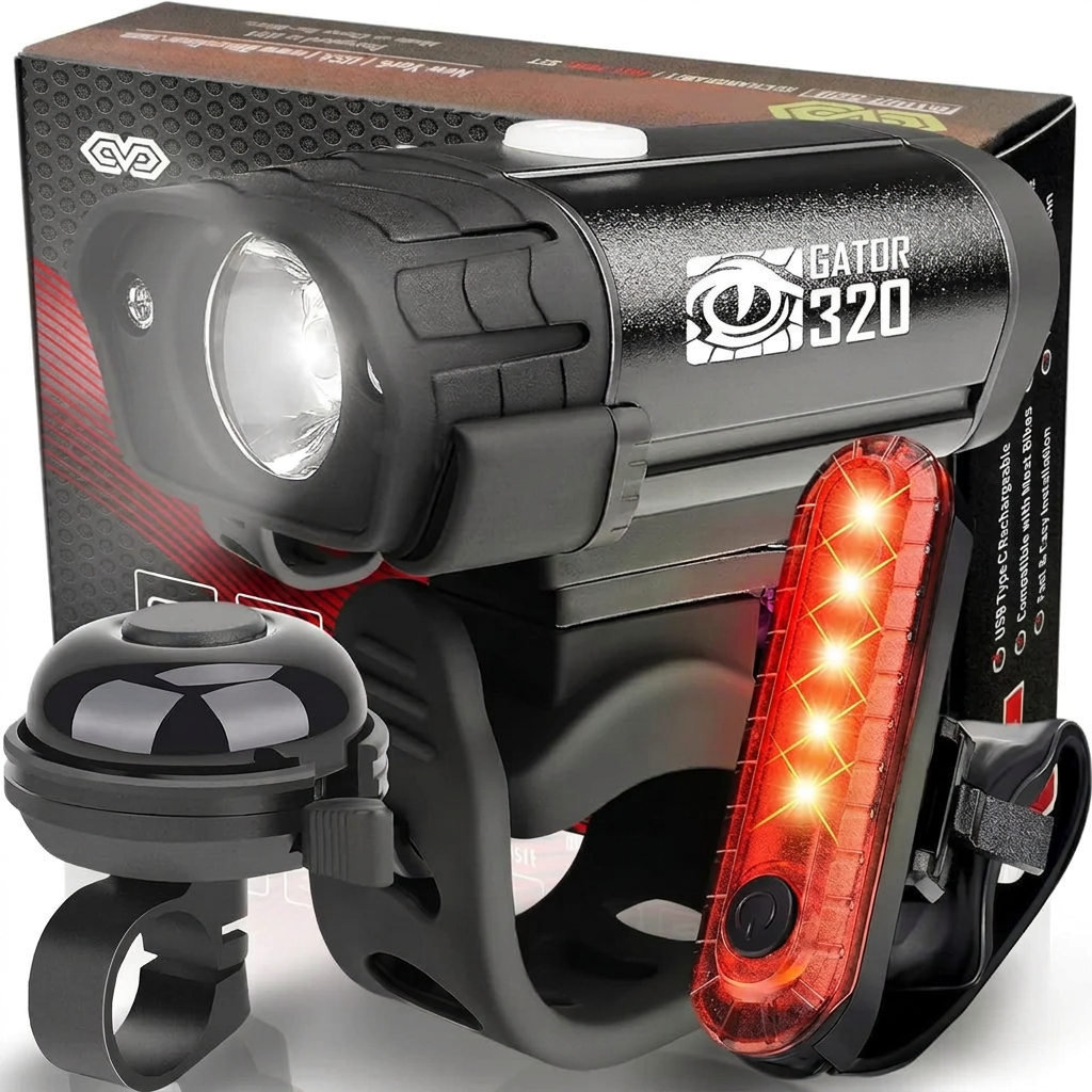 Super Bright Front Headlight for Bike with USB Rechargeability and Multiple Modes