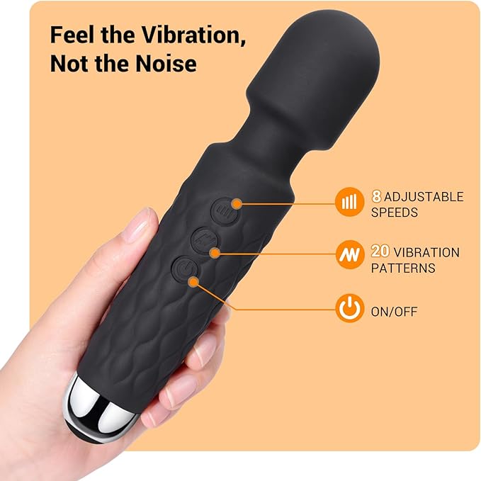 USB rechargeable body massager side view with compact handheld body