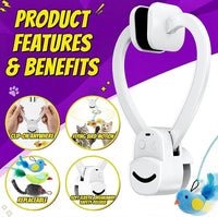 USB rechargeable interactive cat toy with fabric feather