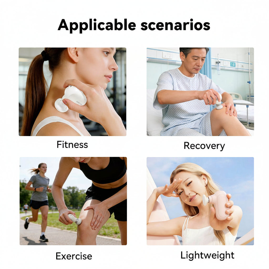USB rechargeable handheld massage device for home and travel use