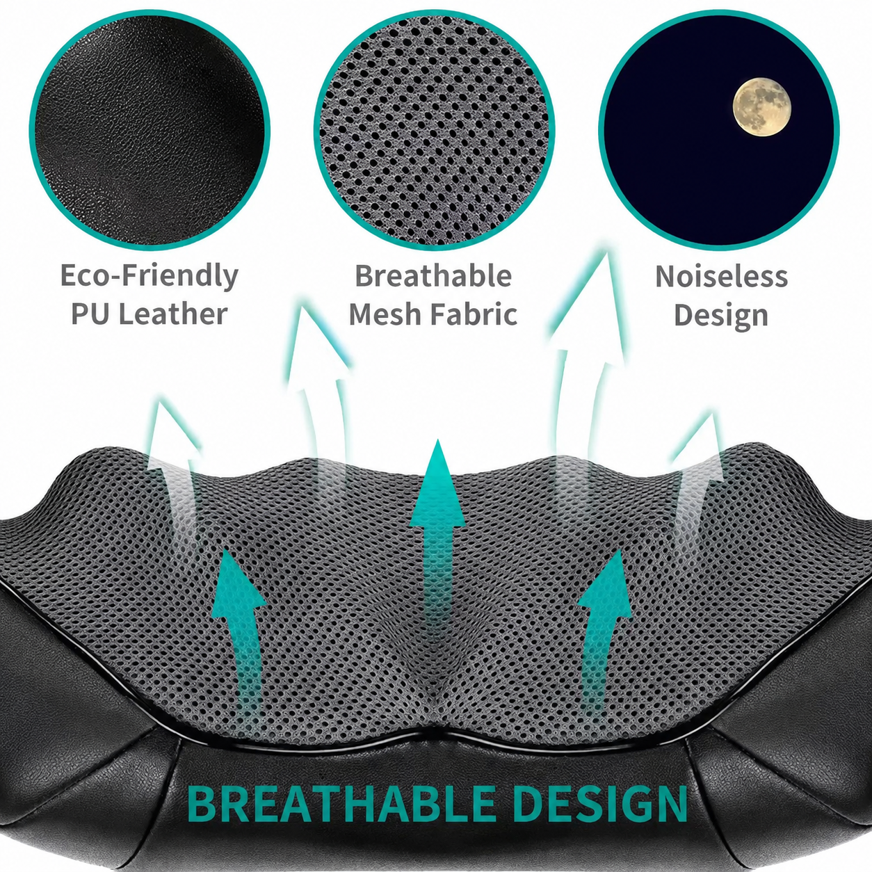 Neck and back massager package with USB charging cable