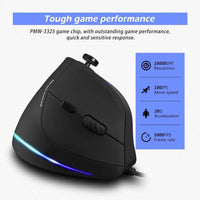 USB vertical computer mouse with comfortable hand grip design