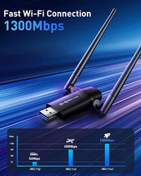 Compact and Portable USB WiFi Adapter for Laptop and Desktop PC, with Dual 5GHz and 2.4GHz Bands
