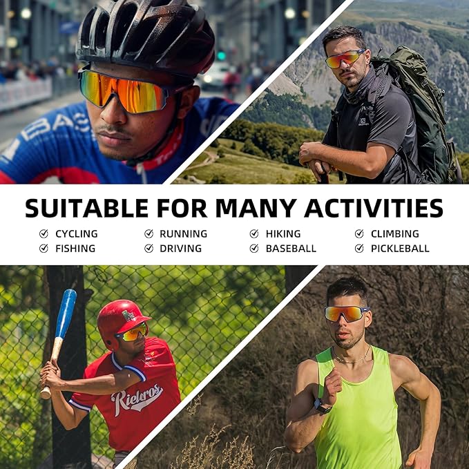 UV400 sports sunglasses for men and women for eye protection