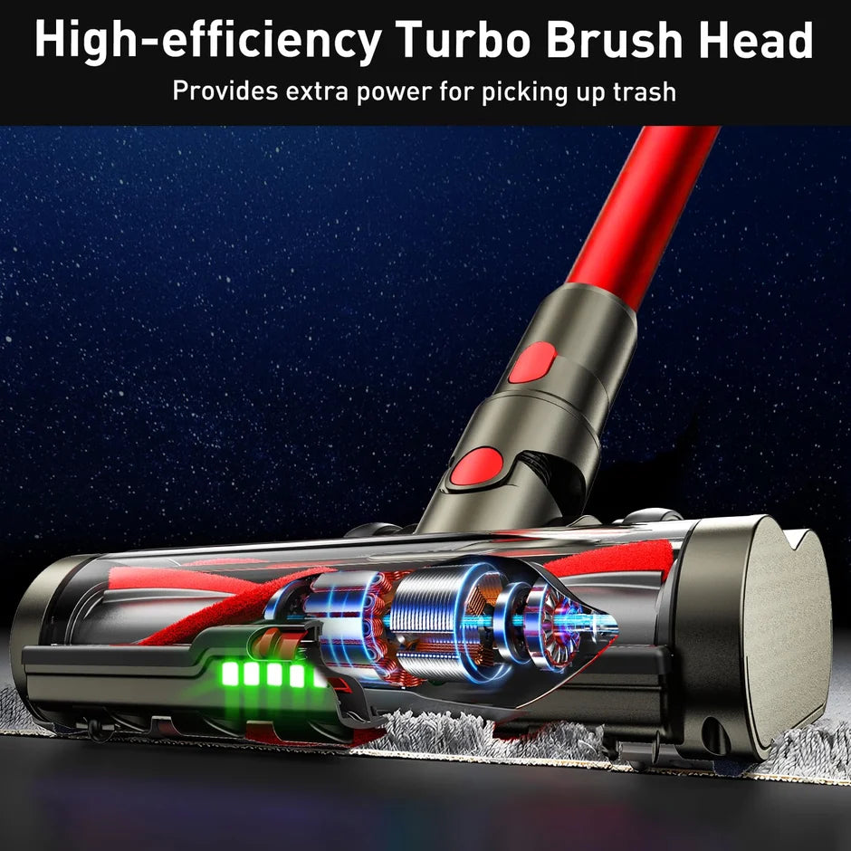 V-shaped vacuum cleaner head attachment with roller brush