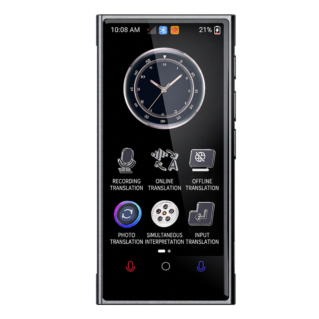 V2 handheld language translator with compact touchscreen design