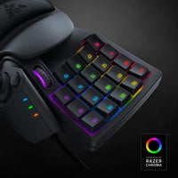  gaming keypad mechanical keys close up with backlit lighting
