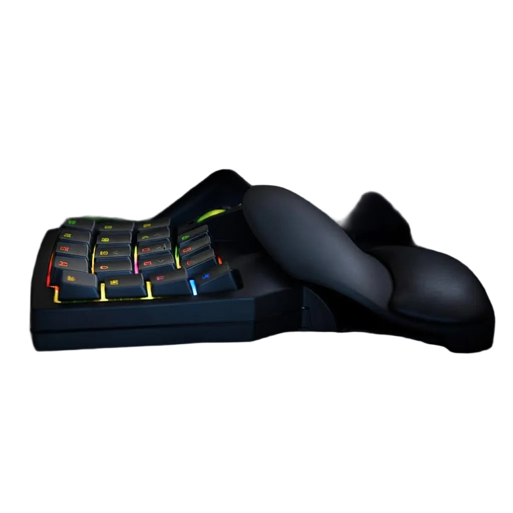 V2 RGB gaming keypad with wrist rest on a white background