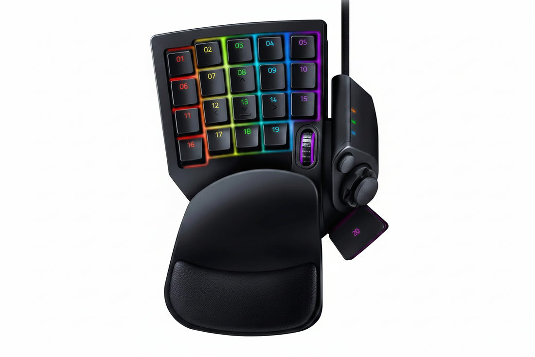  V2 keypad with colorful chroma RGB lighting close up