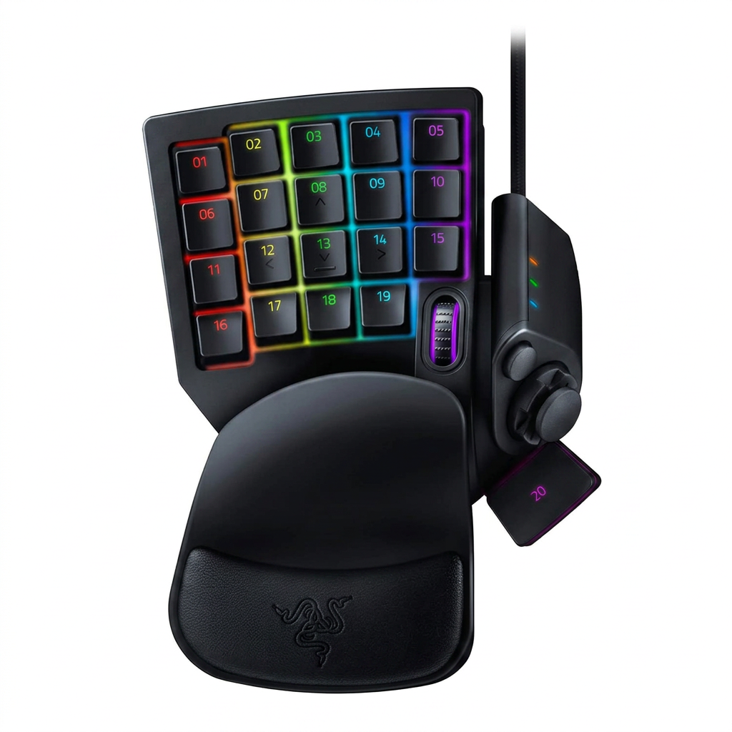  V2 keypad with colorful chroma RGB lighting close up