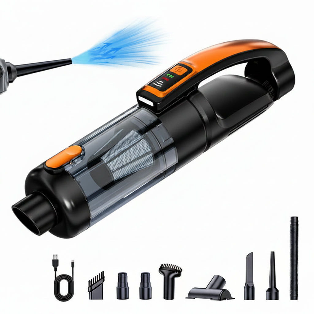 Handheld vacuum cleaner with multiple cleaning attachments