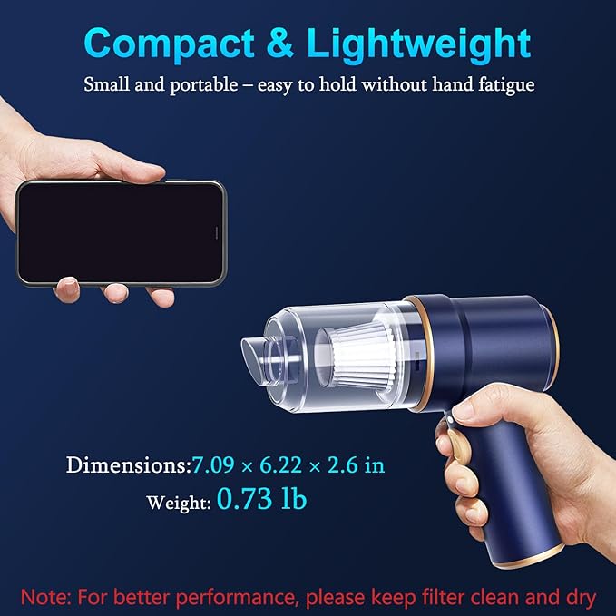Car Vacuum Cleaner LED Light Cleaning Dark Areas