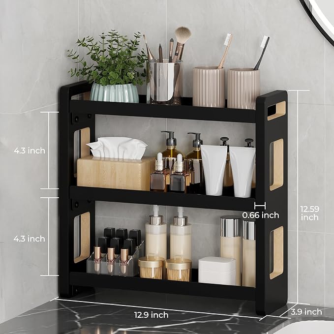 Vanity organizer for skincare cosmetics and grooming accessories