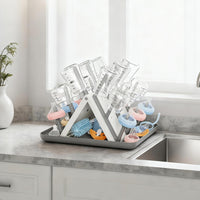 Vertical baby feeding accessory rack for daily use