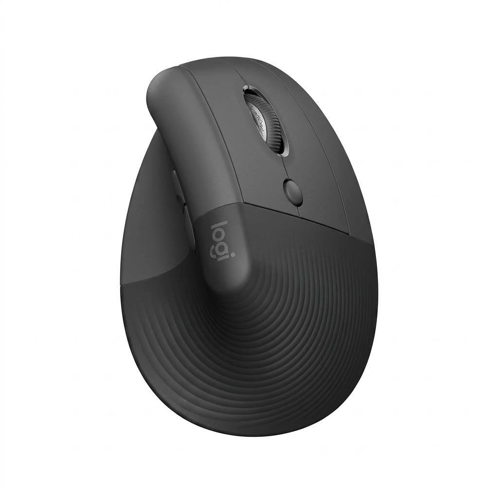 Wireless vertical ergonomic mouse with comfortable grip design