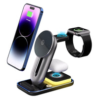 Vertical multi-device charger for phone watch and earbuds