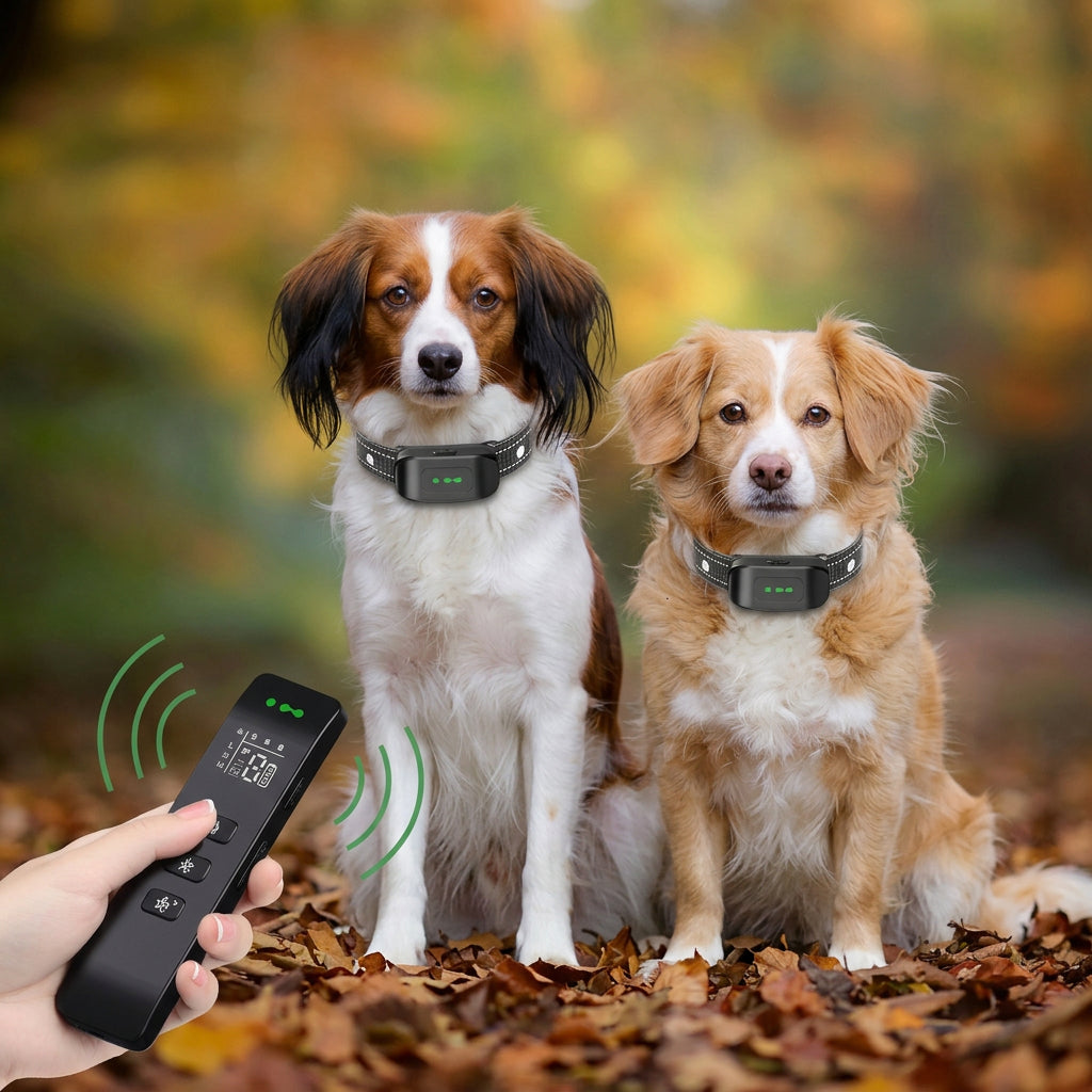 Vibration dog training collar with remote control for supervised training