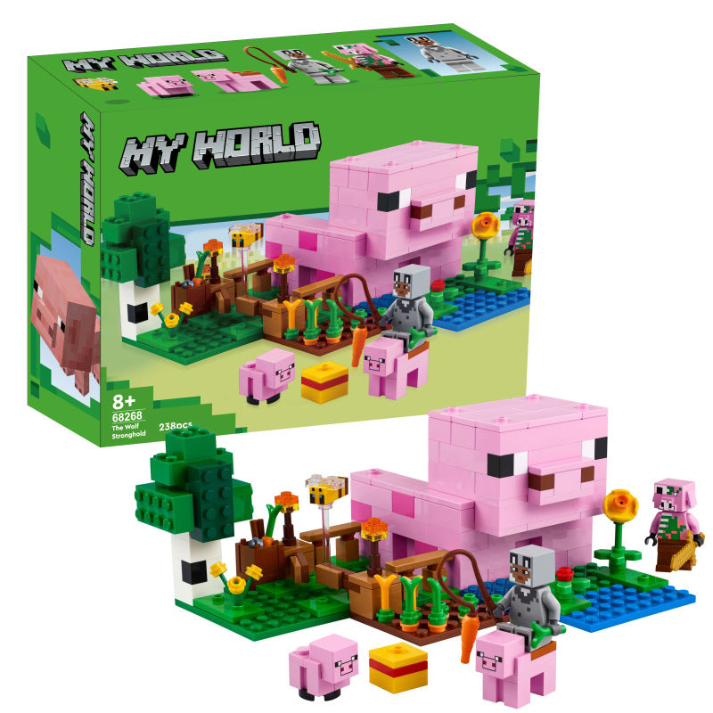 village bee house pig house building blocks toy set for creative play