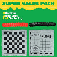 Vintage giant checkers tic tac toe game set for BBQs and family fun
