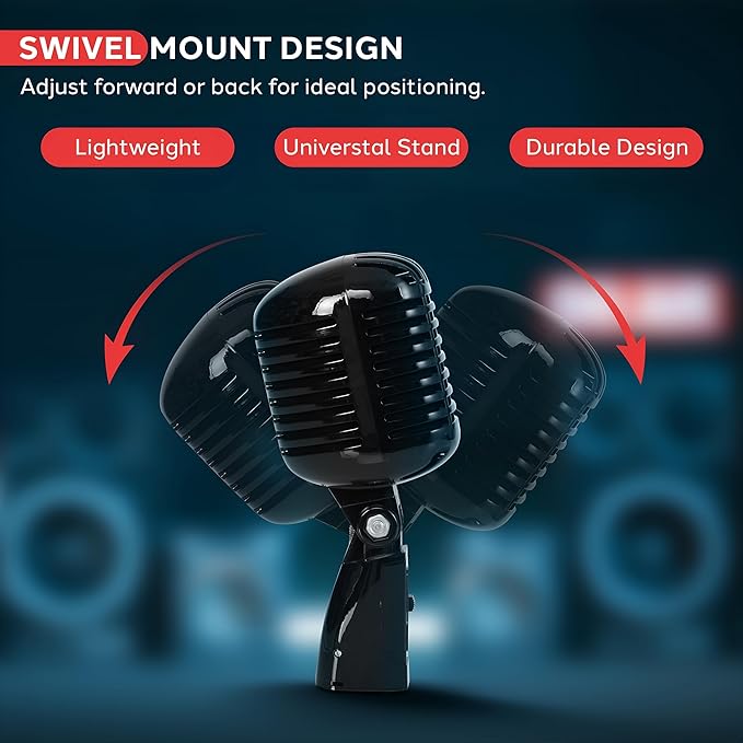 Vintage Style Dynamic Microphone Front View