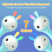 Baby musical toy designed to play back short spoken phrases