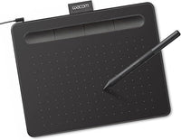 Wacom Intuos Small drawing tablet front view with pen and express keys