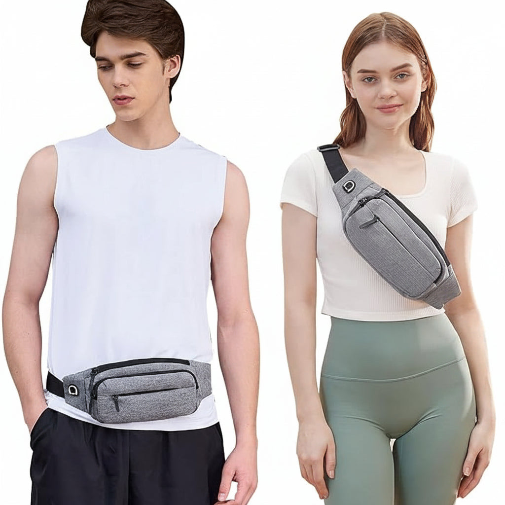 Waist bag with 4 zipper pockets for storing small personal items