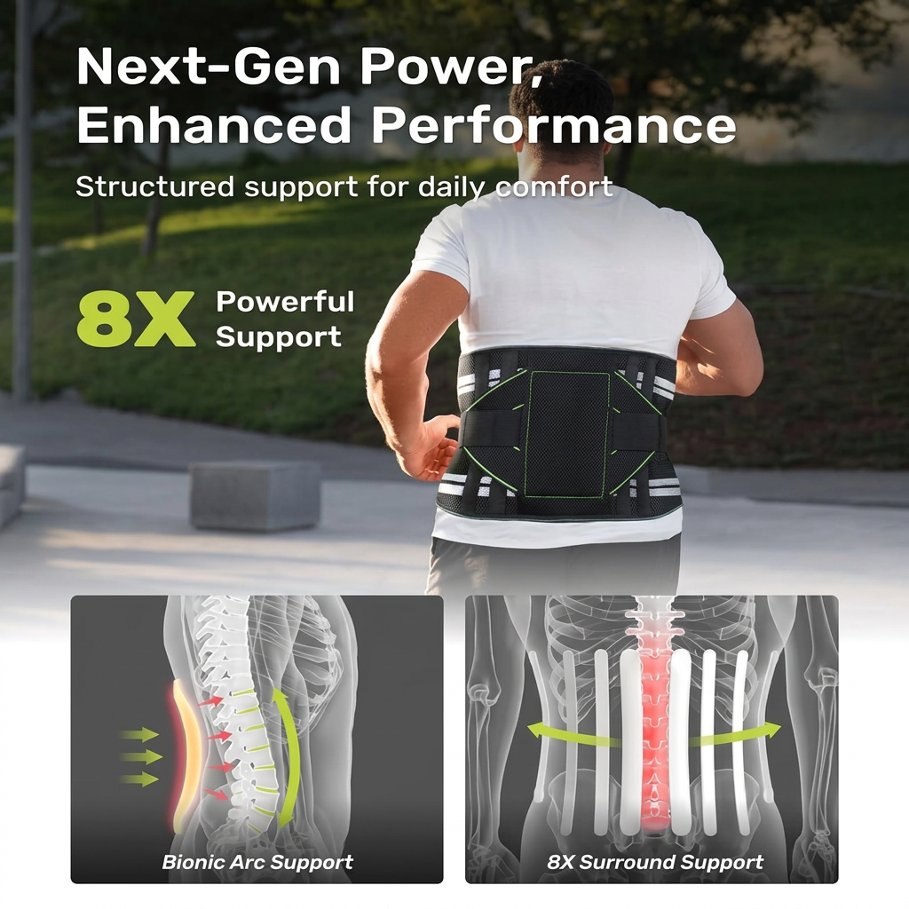 Close-up of 3D back pad on adjustable waist belt