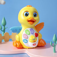 Walking duck toy with music and lights for baby playtime