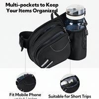 Walking waist pouch with dedicated bottle holder