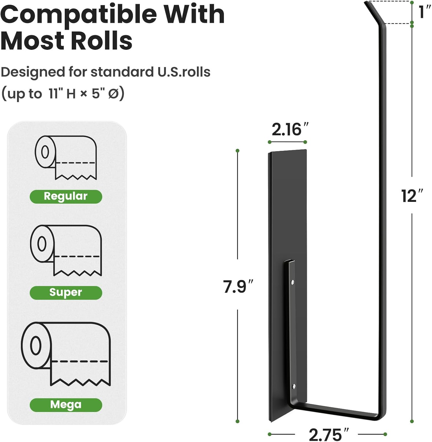 Wall mount paper towel holder for kitchen and pantry use
