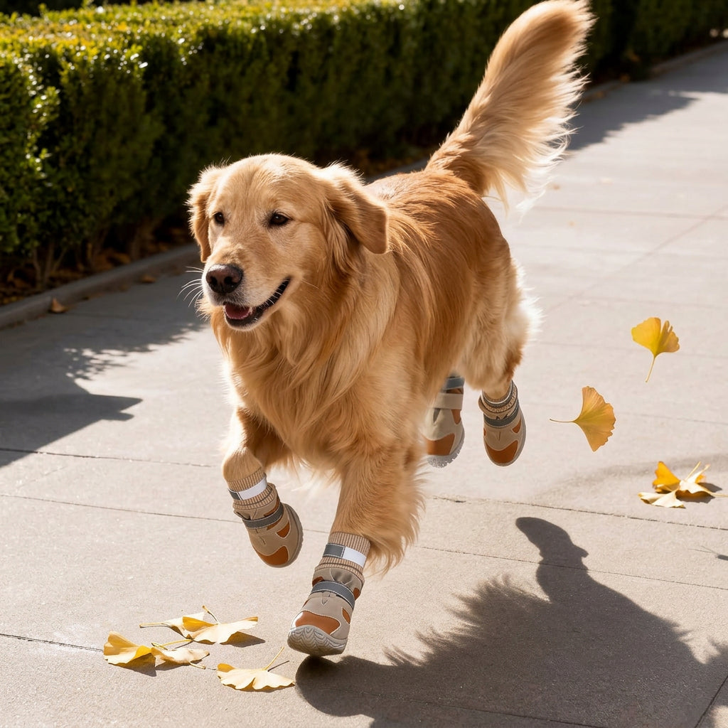 Warm winter dog boots with soft lining for outdoor walks
