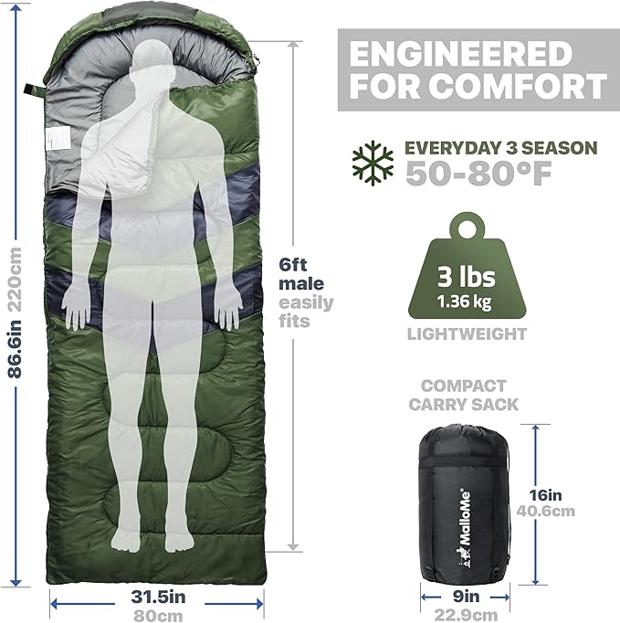 Warm Sleeping Bag for Cold Weather Camping Comfort
